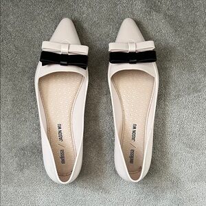 Jason Wu x Melissa Cream and Black Bow Jelly Flats